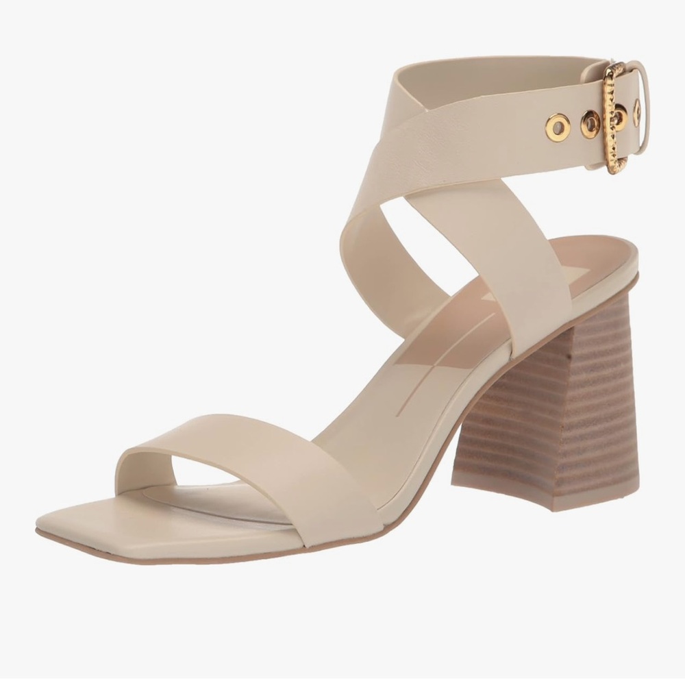 DOLCE VITA Women's Paytin Heeled Sandal In Ivory Leather Size 9